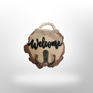 علاقات مفاتيح خشب ديكور WELCOME 13 سم